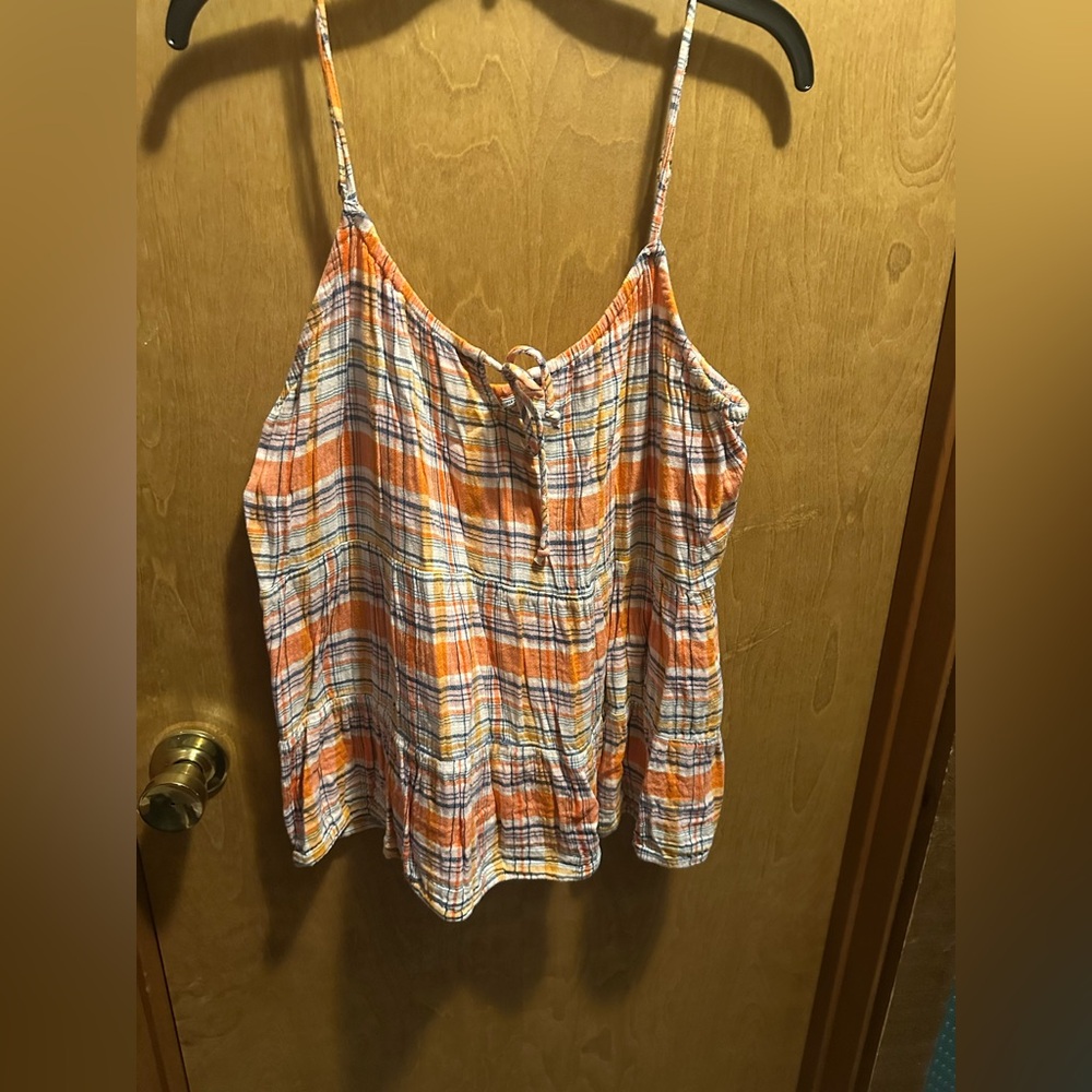 Old Navy Orange Plaid Camisole XL